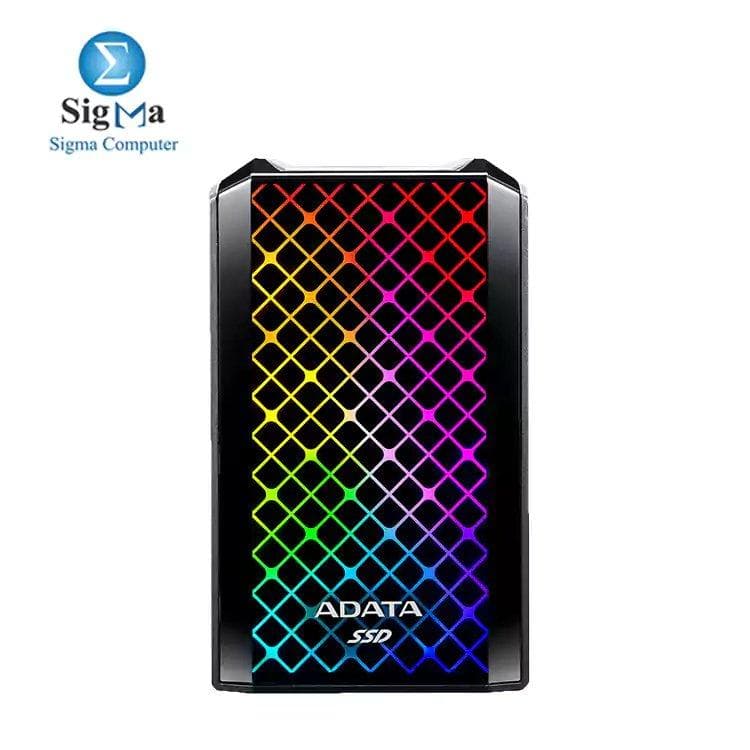 هارد اس اس دي خارجي ADATA SE900G سعة 1TB بمنفذ USB-C 3.2 Gen2 مع إضاءة RGB
