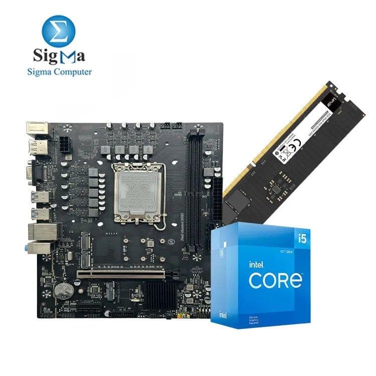 ARKTEK Motherboard INTEL AK-B760M EG LGA 1700 DDR5 And Intel Core i5-12400F 6 Core 12 Threads And Lexar 16GB DDR5 5600MHz