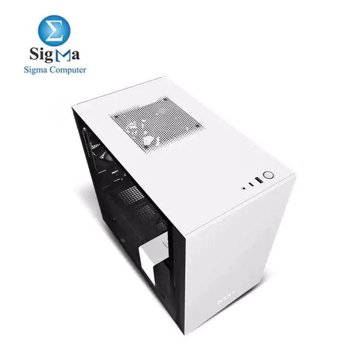 NZXT H210 CA-H210B-W1 كيسة كمبيوتر جيمنج Mini-ITX مع 2 مروحة 120mm أسود/أبيض