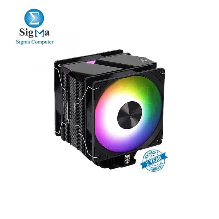 مبرد Aerocool Rime 4 Dual ARGB يتميز بتصميم مروحة مزدوجة، إضاءة RGB قابلة للتخصيص، وأداء تبريد قوي مع 4 أنابيب حرارية وقدرة تصل إلى 250W TDP