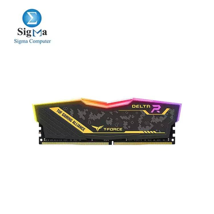 رام TEAM DELTA TUF GAMING RGB 32G 3200Hz DDR4 للكمبيوتر المكتبي - أصفر