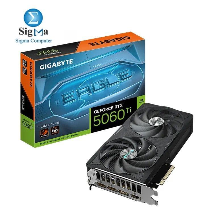 Gigabyte GeForce RTX 5060 Ti EAGLE OC  8GB GDDR7, 4608 CUDA cores, 2617 MHz boost, PCI-E 5.0, 128-bit, 3x DP 2.1b, 1x HDMI 2.1b