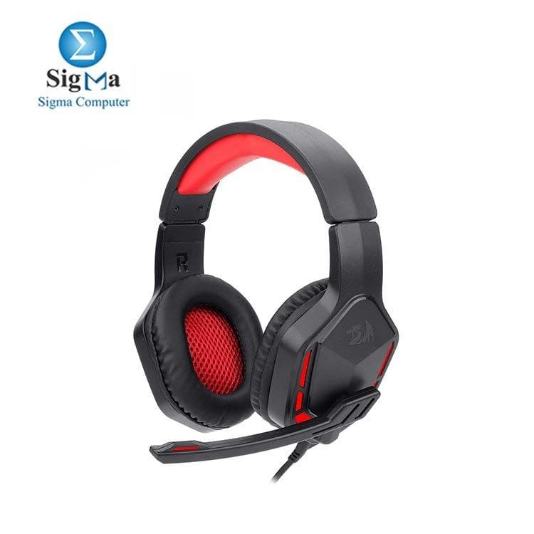 Redragon H220 THEMIS Wired Gaming Headset, Stereo Surround-Sound, Noise Cancelling with Mic Red LED Light