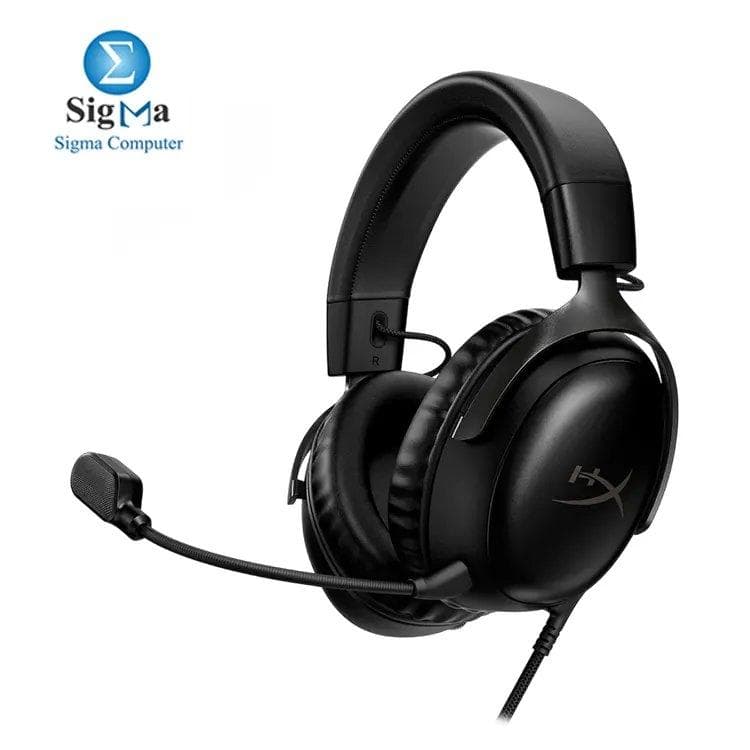 سماعة HyperX Cloud III مع تعريفات 53mm، مايك عازل للضوضاء، دعم منصات متعددة، وراحة HyperX المميزة - 727A8AA
