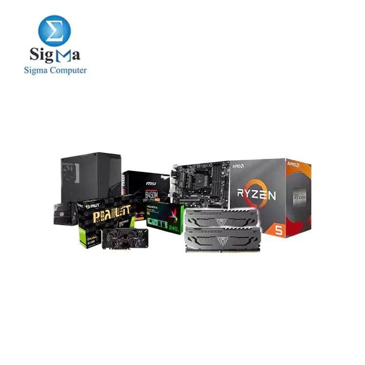 باندل اي ام دي RYZEN 5 3500X Patriot Viper Steel 2x8 3200MHz ام اس اي B450M PRO VDH MAX لوحة أم PALIT GeForce GTX 1660 Ti Dual 6G A DATA SU650 240GB كولر ماستر MASTERBOX K501L PK600W