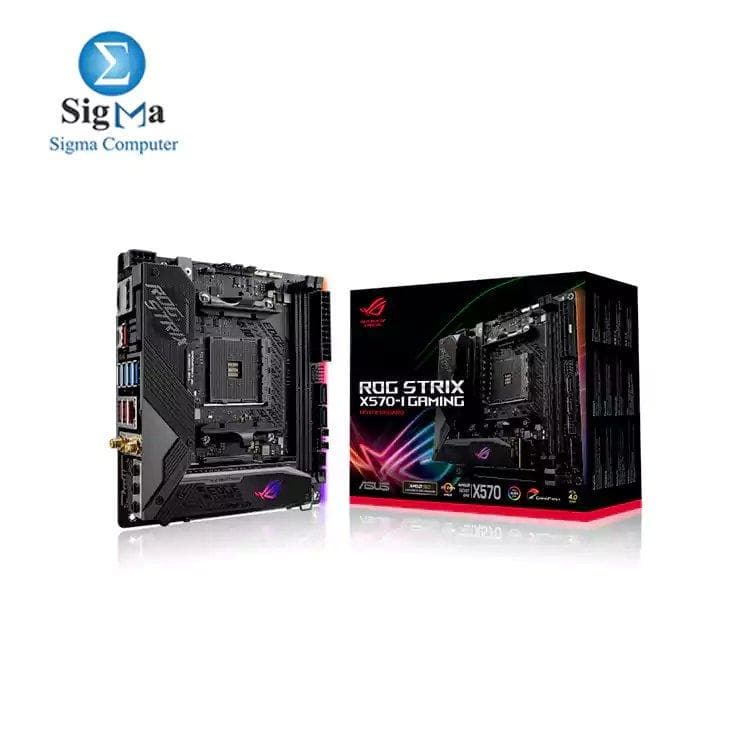 لوحة أم اسوس ROG Strix X570-I للجيمنج، تدعم AMD Aura Sync RGB، حجم mini-ITX