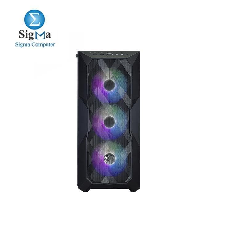كيسة Cooler Master MasterBox TD500 - Mid-tower مع واجهة Mesh، 3 مراوح ARGB، جانب زجاج مقوى، دعم لوحات ATX/E-ATX، تبريد 360mm وكروت شاشة حتى 410mm
