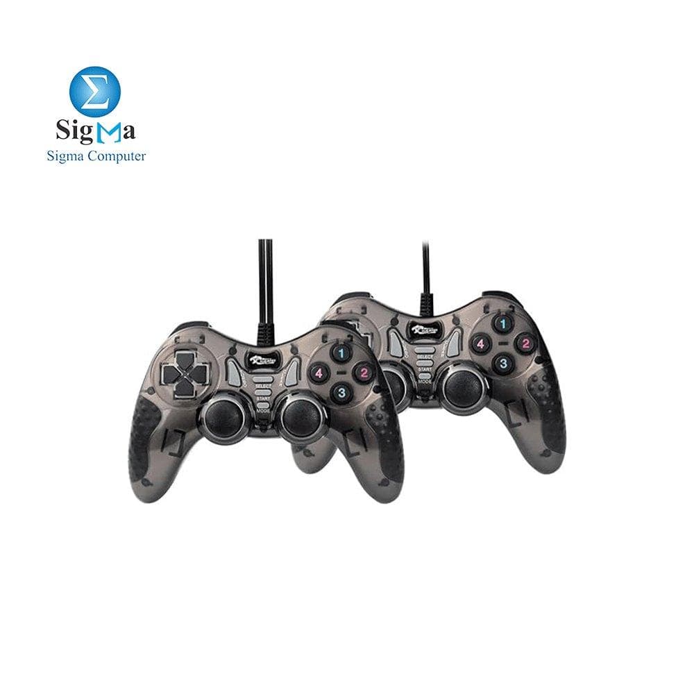 COUGAR-EGY 9012 USB Wired Double Gamepad Turbo Controller with Vibration Function For PC or Laptop, 1.5 Meter - BROWN