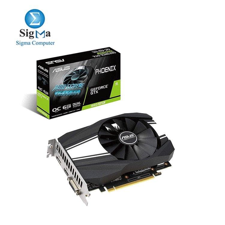 كرت شاشة اسوس GeForce GTX 1660 Super OC 6GB Phoenix Fan Edition بمروحة واحدة