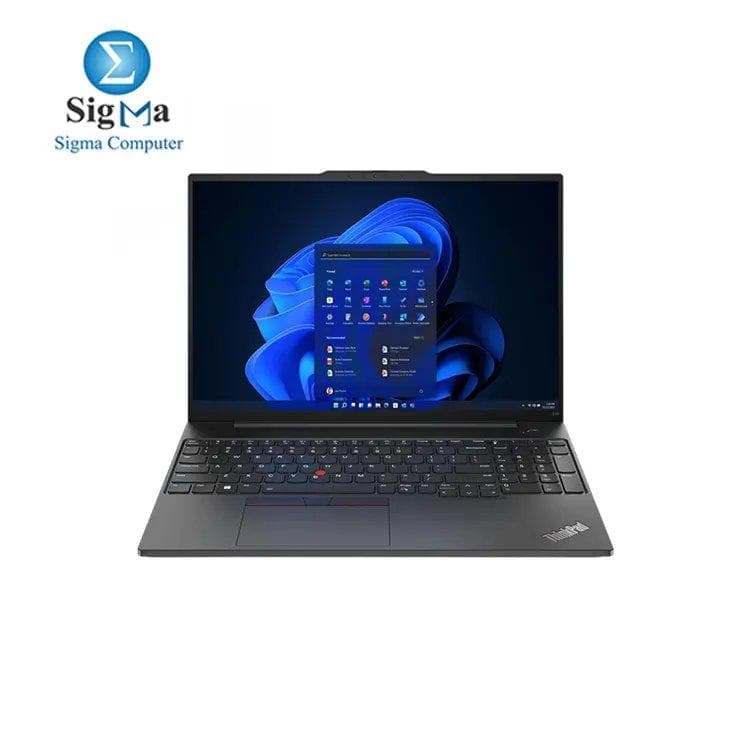 لابتوب لينوفو ThinkPad-E16 21JNS08E00 - معالج Intel Core i7-1355U - رام 8GB - هارد 512GB SSD - كرت شاشة NVIDIA Geforce MX550 2GB - شاشة 16.0 بوصة - لون جرافيت اسود