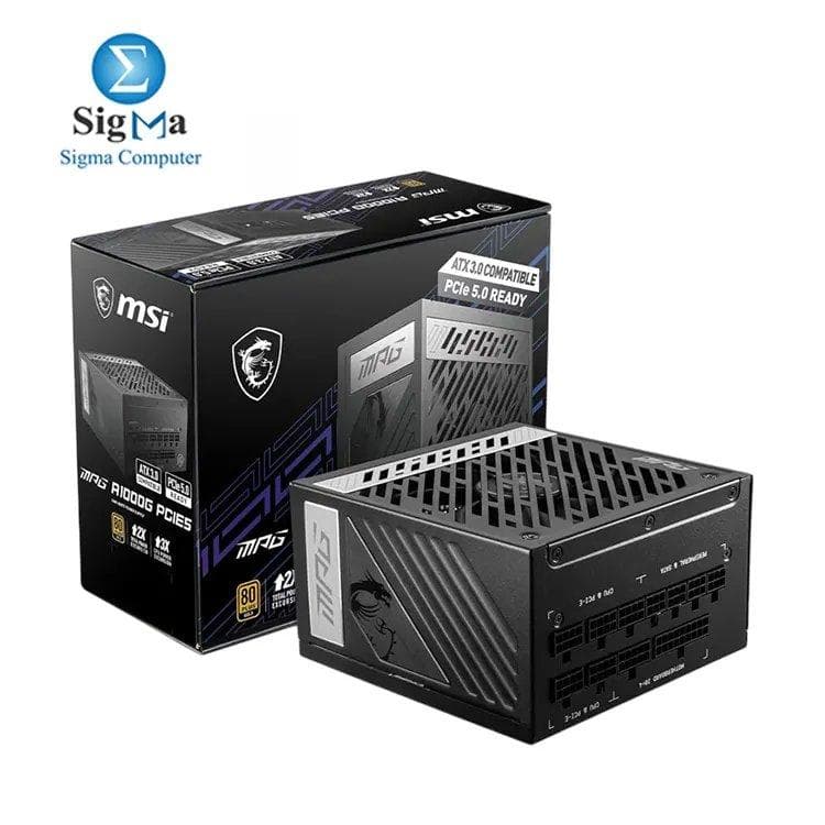 MSI MPG A1000G – 1000W, 80 PLUS Gold, fully modular, 135mm FDB fan, premium Japanese capacitors, and full protection