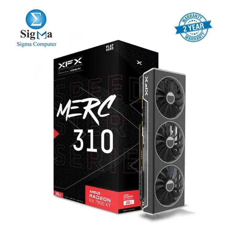 XFX SPEEDSTER MERC310 AMD Radeon RX 7900 XT features 20GB GDDR6 memory, 5376 stream processors, up to 2535 MHz boost clock, PCI-E 4.0