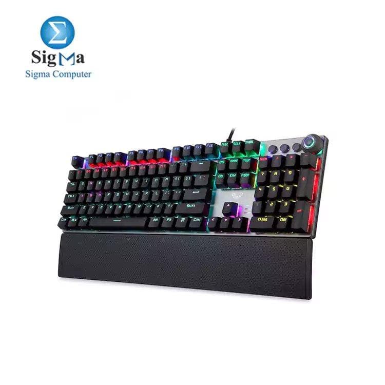 AULA F2088 Wired Mechanical Gaming Keyboard-BLUE SWITCH-SILVER