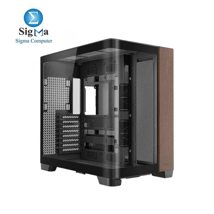 Antec C8 Curve Wood, Fans not Included, Wooden Front Panel, Super Wide Angle Single Curved Glass, Dual-Chamber Layout, Type-C, 360mm Radiator Support, RTX 40 Compatible, Full-Tower E-ATX PC Case