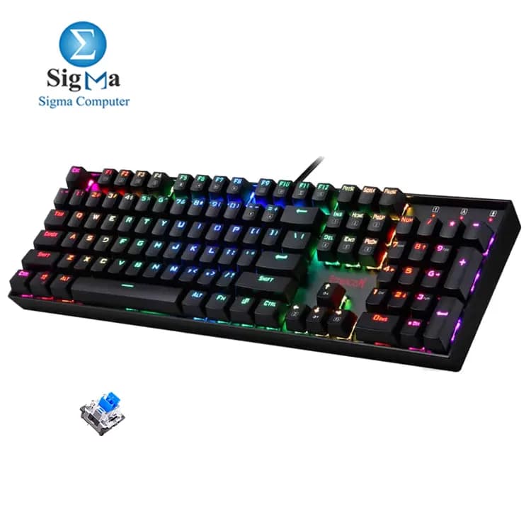 كيبورد ميكانيكال ريدراجون K551-R MITRA بإضاءة RGB - سويتش أزرق