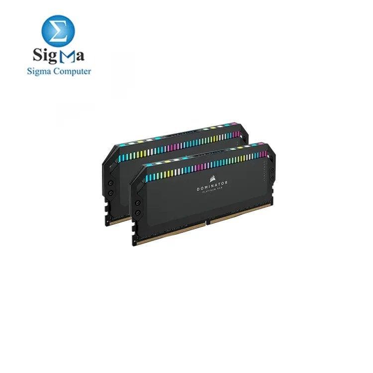 كورسير DOMINATOR® PLATINUM RGB 32GB (2x16GB) DDR5 DRAM 6400MHz C32 طقم رامات - أسود