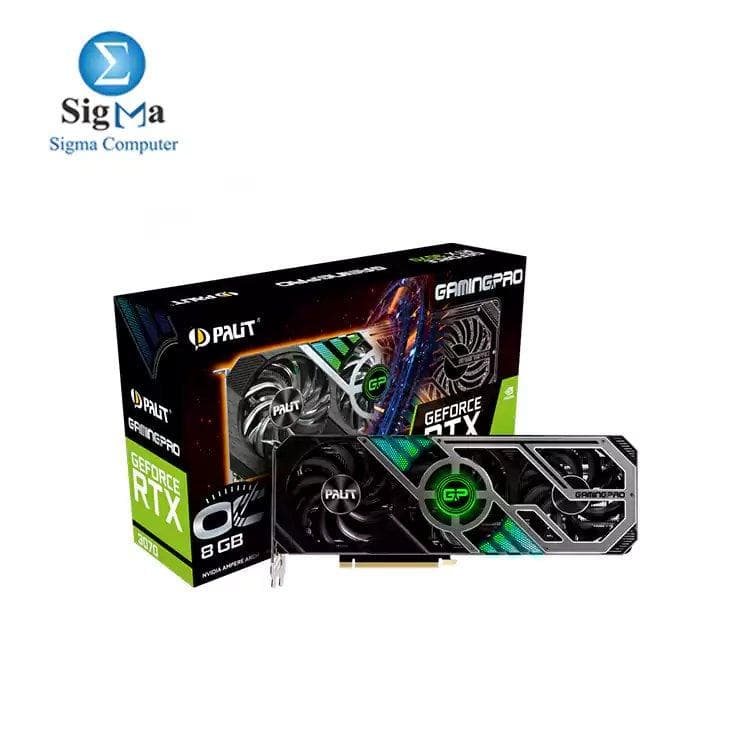 كرت شاشة PALIT GeForce RTX™ 3070 GamingPro OC 8GB GDDR6 LHR