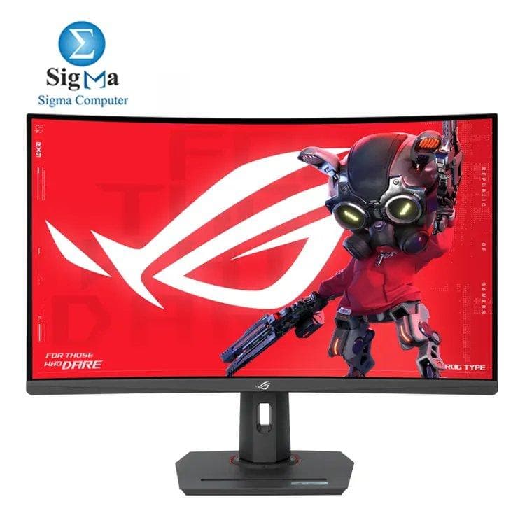 شاشة اسوس ROG Strix XG32WCS - مقاس 31.5 بوصة QHD بتردد 180Hz منحنية Fast VA مع استجابة 1ms، HDR10، ELMB Sync، USB-C