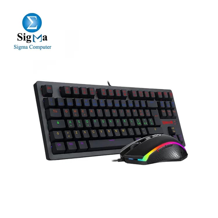 ريدراجون S113 كومبو كيبورد ميكانيكي وماوس جيمنج مع اضاءة RGB، سويتشات بنية وماوس مريح 4200 DPI