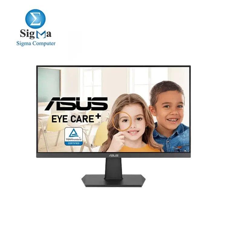 شاشة جيمنج اسوس VA27EHF للعناية بالعين - مقاس 27 بوصة، IPS، Full HD، بدون إطار، 100Hz، Adaptive-Sync، 1ms MPRT، HDMI، تقليل الضوء الأزرق، حماية للعين، قابلة للتعليق