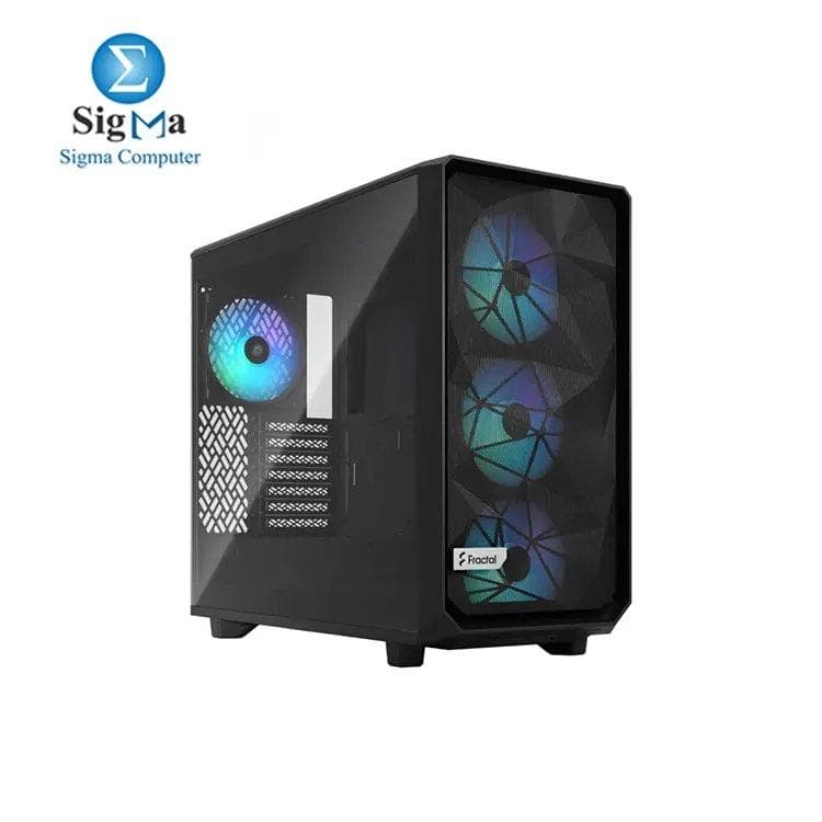 كيس Fractal Design Meshify 2 Lite RGB أسود ATX بباب زجاجي مقسى Light Tint ميد تاور