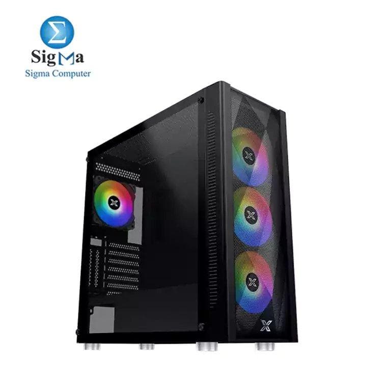 كيسة Xigmatek Anubis مع باور سبلاي Hydra 650 وات + 4 مراوح ARGB