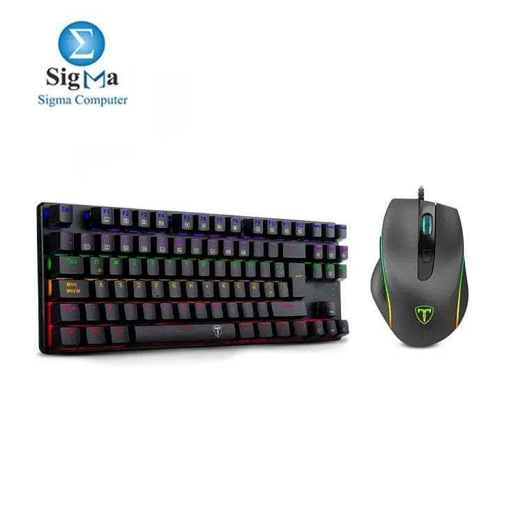 T-DAGGER Bora T-TGK313 Rainbow Gaming Mechanical Keyboard BLUE SWITCH And T-DAGGER T-TGM208 Gaming Mouse