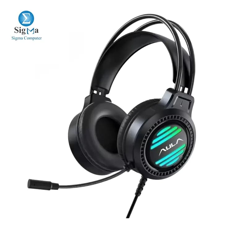 سماعة جيمنج AULA S606 بمدخل 3.5 ملم + USB لإضاءة RGB