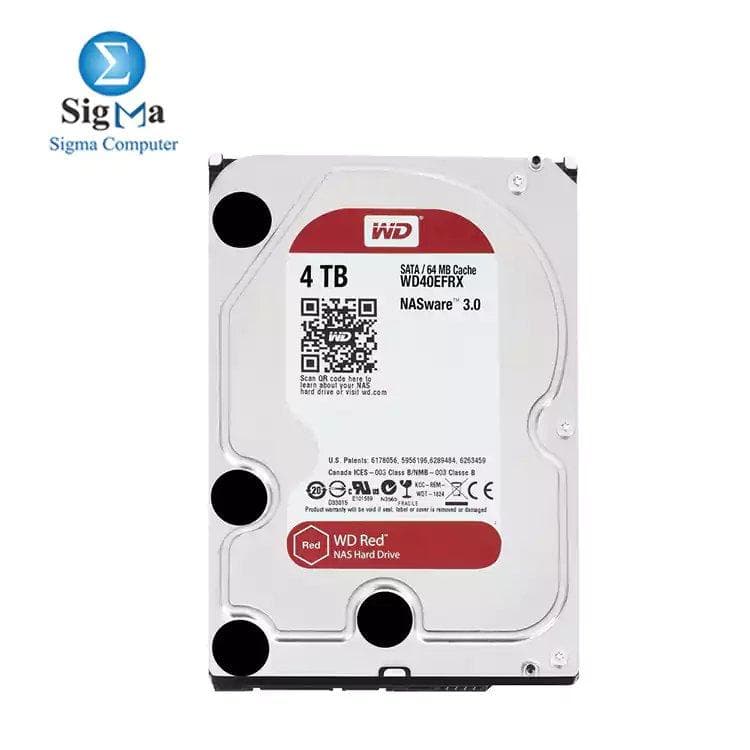 ويسترن ديجيتال Red هارد ديسك NAS سعة 4TB - سرعة 5400 RPM واجهة SATA 6Gb/s كاش 64MB مقاس 3.5 بوصة - WD40EFRX
