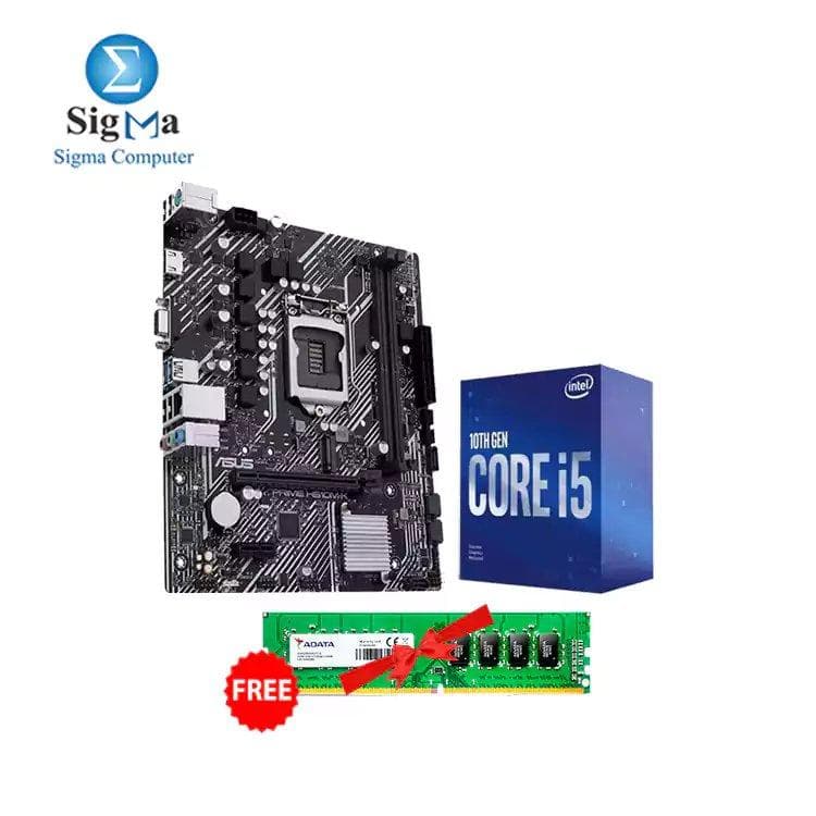 ASUS INTEL PRIME H510M-K micro ATX MOTHERBOARD Intel Core i5-10400F Processor + ADATA 8GB DDR4 2666 MHz free