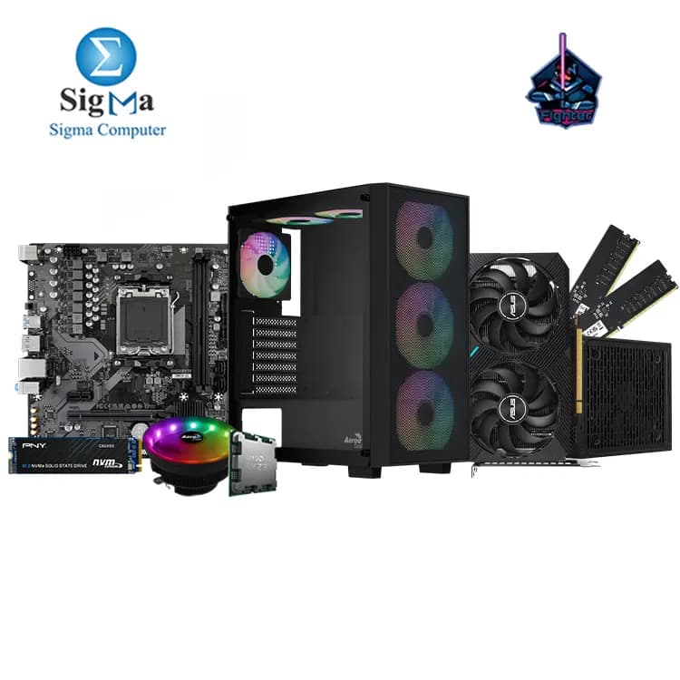 فايتر R5 8400F 3060 12GB -352- جيجابايت A620M H - اي ام دي Ryzen 5 8400F TRAY - PNY 16GB DDR5 4800MHz - اسوس RTX 3060 12GB - PNY CS2230 500GB - Aerocool B509A ARGB وباور سبلاي LUX 650W Bronze - Aerocool Core plus ARGB