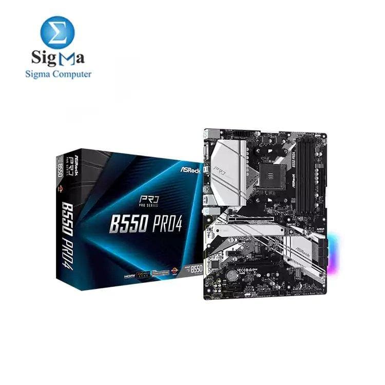 لوحة أم ازروك B550 PRO4 مقبس AMD AM4 لمعالجات Ryzen