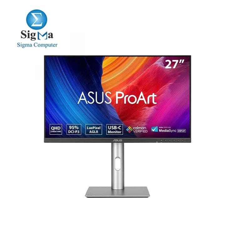 شاشة اسوس ProArt 27 بوصة PA278CFRV QHD IPS, 100Hz, 100% sRGB, ΔE<2, HDR400, USB-C 96W, Adaptive-Sync, إعدادات ProArt