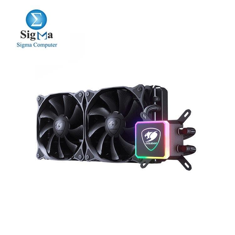 مبرد مائي للمعالج COUGAR Aqua 240 عالي الأداء مع إضاءة RGB مبهرة في رأس المضخة