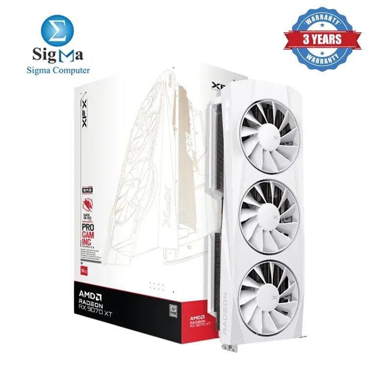 XFX Quicksilver AMD Radeon RX 9070XT White Gaming Edition 16GB GDDR6 memory, 4096 stream processors, PCIe 5.0, 3x DisplayPort 2.1, 1x HDMI 2.1, AMD RDNA™ 4