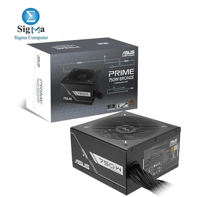 ASUS Prime 750W Bronze PSU Black – ATX, 80 Plus Bronze, Active PFC, 62.5A on +12V, 3x 6+2-pin GPU, 6x SATA, full protection features, dual ball bearing fan.