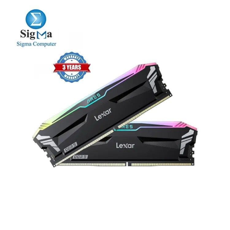 ليكسار رامات 32GB (2x16GB) ARES RGB DDR5 7200MT/s CL34 1.4V للكمبيوتر المكتبي - متوافقة مع Intel XMP 3.0 و AMD EXPO، لون أسود (LD5U16G72C34LA-RGD)
