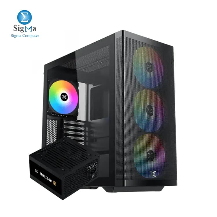 XIGMATEK Osiris 140mm ARGB BTF Super Tower Case + Prime 750W 80+ Gold Super Tower Case-EN47183
