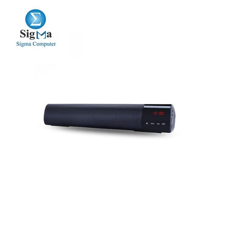 سماعة FIRST LED - 800 لاسلكية بلوتوث مع ساعة - أسود