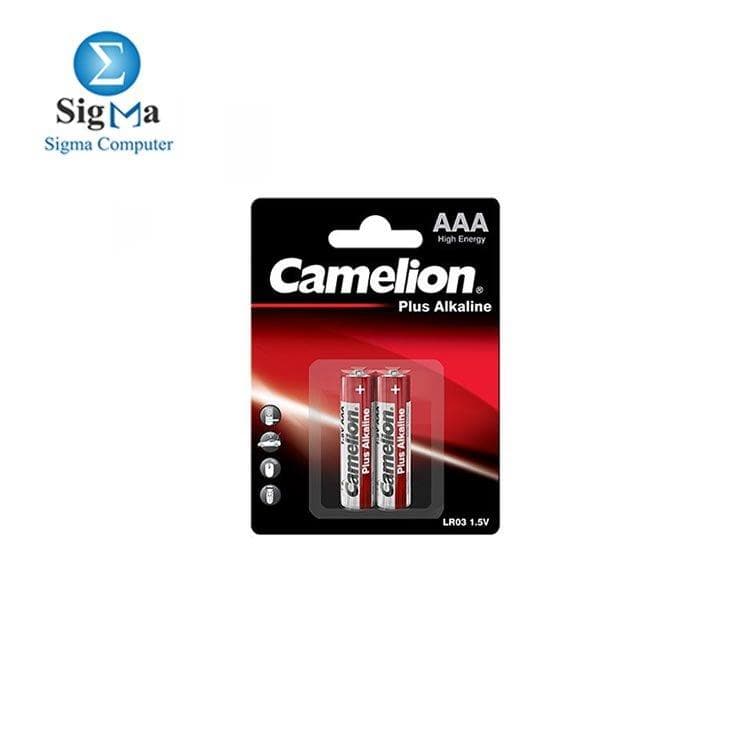 بطارية كاميليون AAA بلس قلوية (Alkaline) حمراء - LR03-BP2-2PC-CARD