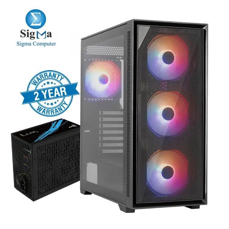 كيسة كمبيوتر ايروكول GEOFLOW ARGB + باور سبلاي LUX 750W 80+PLUS BRONZE ACCX-ES03001.11