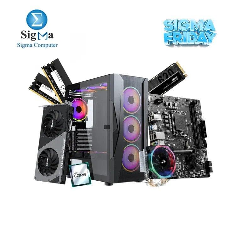تجميعة Sigma Friday Bundl-16- ام اس اي PRO B760M-E DDR4- معالج انتل Core i5-13400F- رام Lexar DDR4-3200Hz 8GB- كرت شاشة Inno3D RTX4060 Twin x2 8GB- هارد LEXAR NM620-256G- كيسة XANDER VELOX ARGB مع باور 650W 80 PLUS WHITE- مبرد معالج Phantom HF-400 RGB