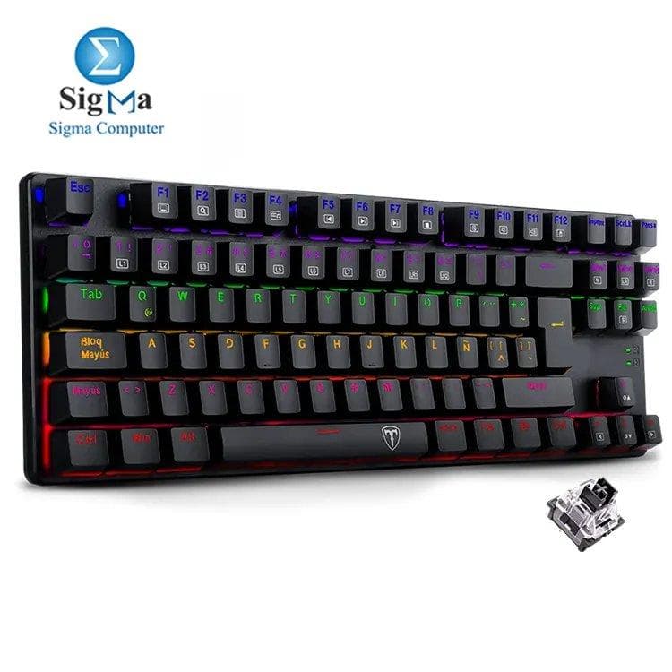 T-DAGGER Bora T-TGK313 BLACK Switch RAINBOW LED Mechanical Gaming Keyboard