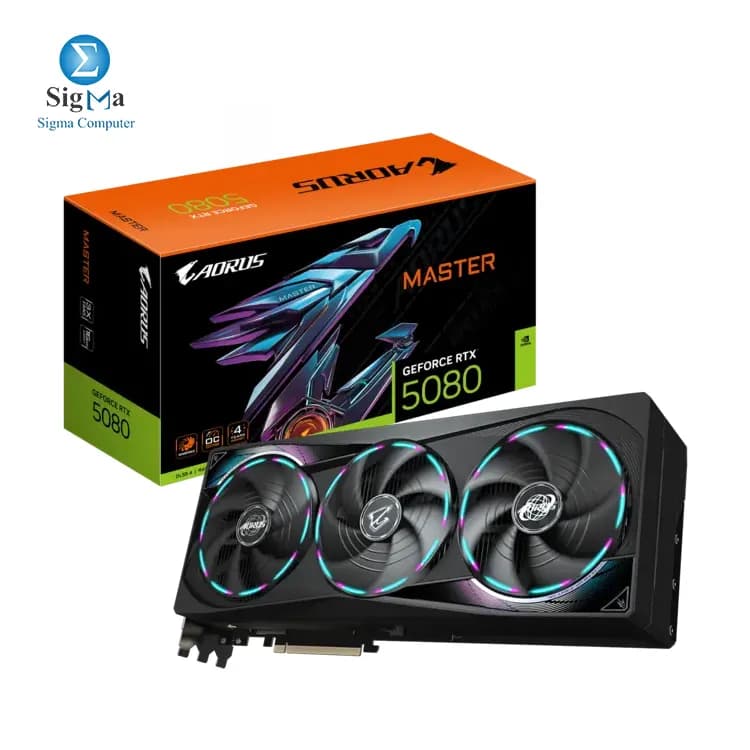 GIGABYTE Aorus NVIDIA GRFORCE RTX 5080 Master OC 16GB GDDR7 (Triple Fan)