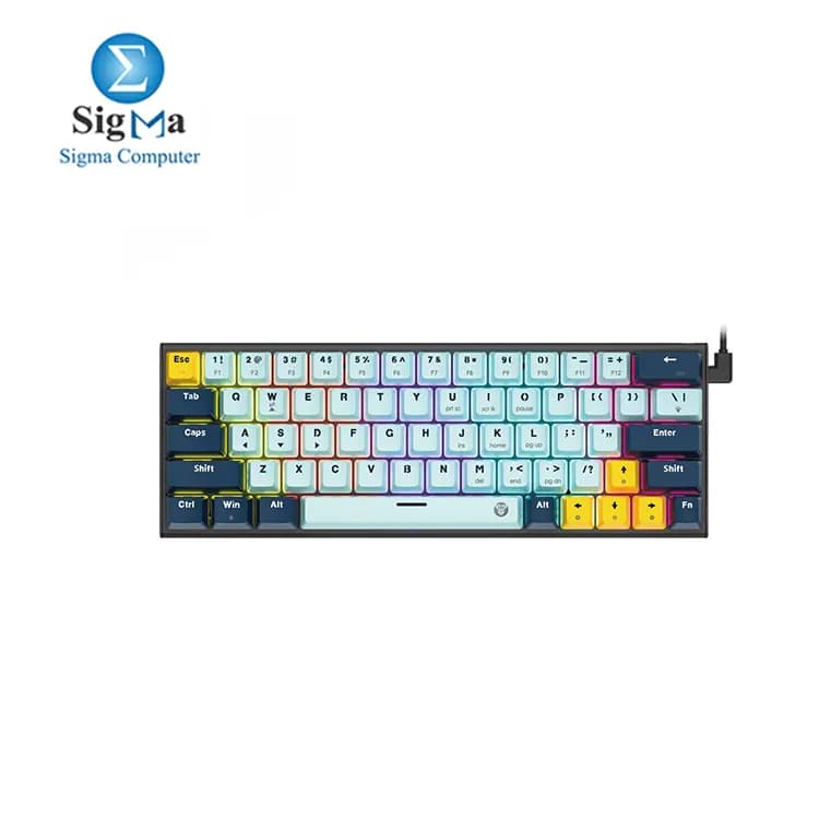 FANTECH MK874v2 ATOM63 Mechanical Keyboard Sky Blue Red Switch