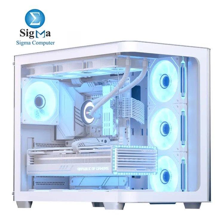 كيسة كمبيوتر ايروكول P500C G WT V1 Mid-Tower مع 4 مراوح ARGB وزجاج مقوى