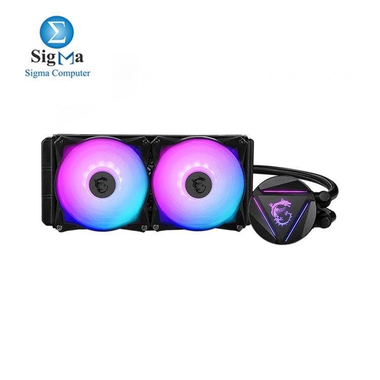 مبرد مائي للمعالج ام اس اي MAG CORELIQUID 240R - تصميم غطاء دوار - رادياتير 240mm - مروحتين 120mm RGB PWM