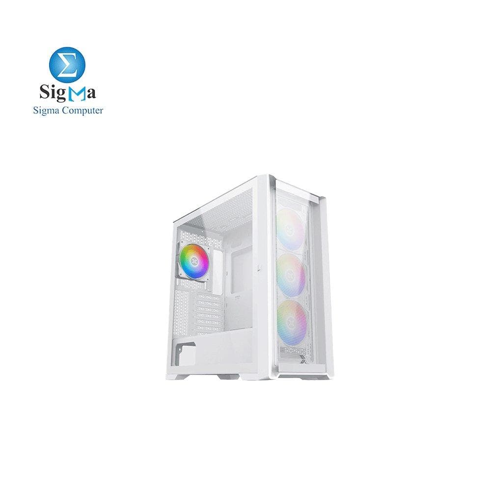 XIGMATEK CASE ZOSER ARCTIC 4 FANS ARGB EATX support 360mm radiator compatibility 185mm CPU cooler clearance 410mm GPU clearance USB-C