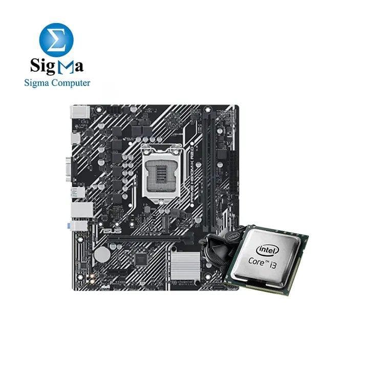 باندل لوحة أم اسوس PRIME H510M-K R2.0 ومعالج انتل CORE I3 10105F تري مع مروحة