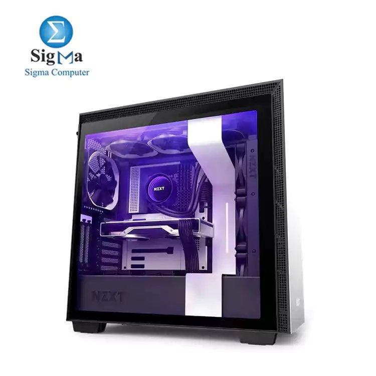 كيسة جيمنج NZXT H710i ميد تاور مع تحكم ذكي CA-H710i-W1 - 3 مراوح 120mm و مروحة 140mm - أبيض